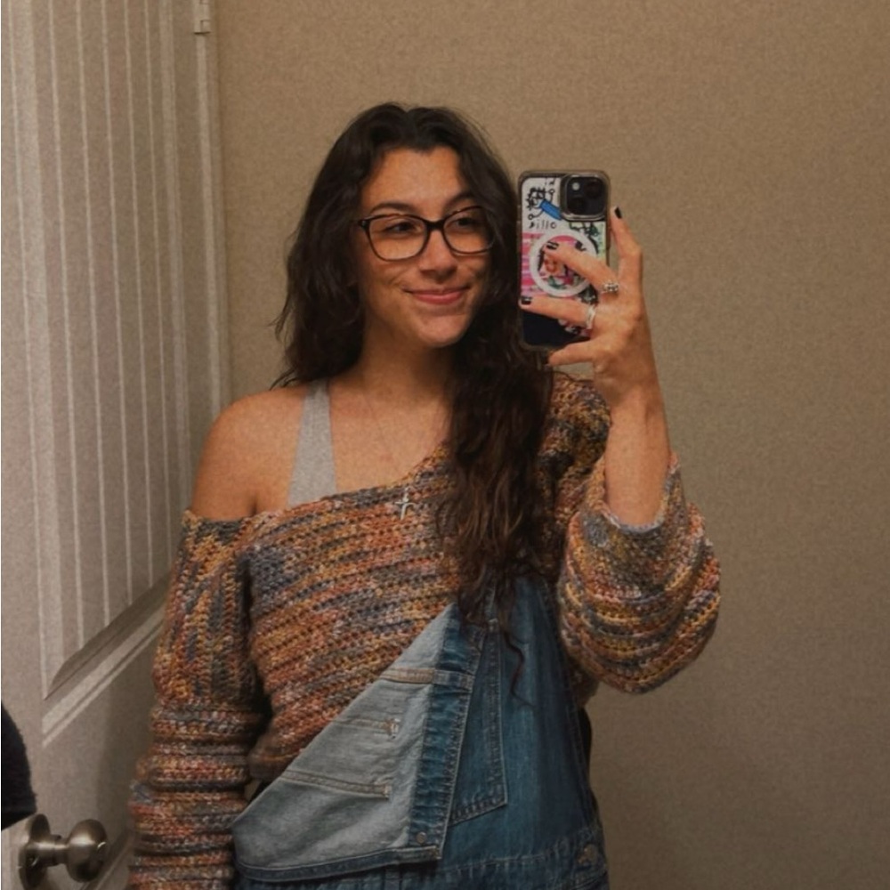 Multi-colored Crochet Sweater